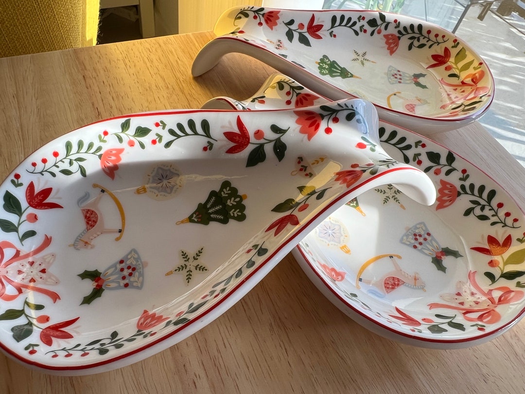 Enchanted Folk Inspired Christmas Spoon Rest Winter/holiday Kitchenware