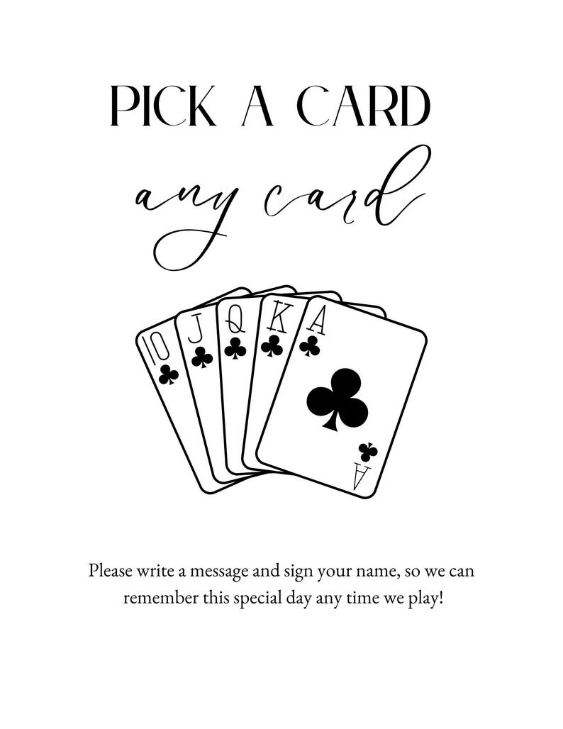 Playing Card Guest Book Sign | Wedding Guest Book Alternative | Casino ...