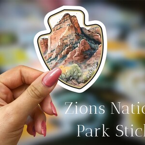 Zions National Park sticker, sticker, reissticker, nationaal park stickers