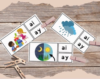 Printable ai ay Vowel Teams Phonics Reading Game