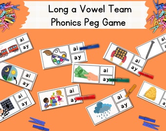 Printable ai ay Vowel Teams Phonics Reading Game