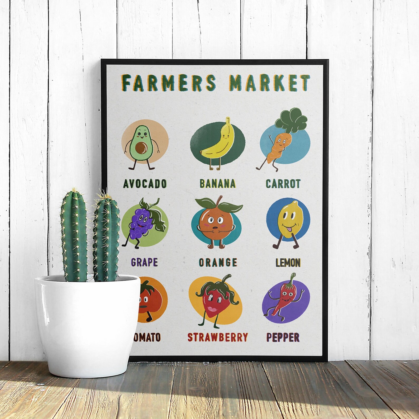 Seasonal Food Poster, Art for Kids Hub, Vegetable Poster, Risograph