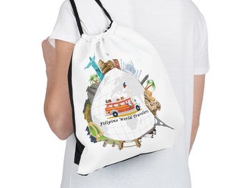 Filipino World Travelers Outdoor Drawstring Bag