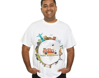 Filipino World Travelers Unisex Heavy Cotton Tee