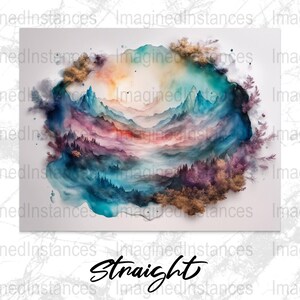 Alcohol Ink Landscape tumbler wrap (7)20oz Tumbler Sublimation Wrap, Straight and Tapered, High Resolution PNG, Instant Download, 300 DPI
