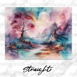 Alcohol Ink Landscape tumbler wrap (2)20oz Tumbler Sublimation Wrap, Straight and Tapered, High Resolution PNG, Instant Download, 300 DPI