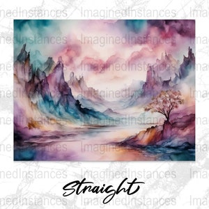 Alcohol Ink Landscape tumbler wrap (4)20oz Tumbler Sublimation Wrap, Straight and Tapered, High Resolution PNG, Instant Download, 300 DPI