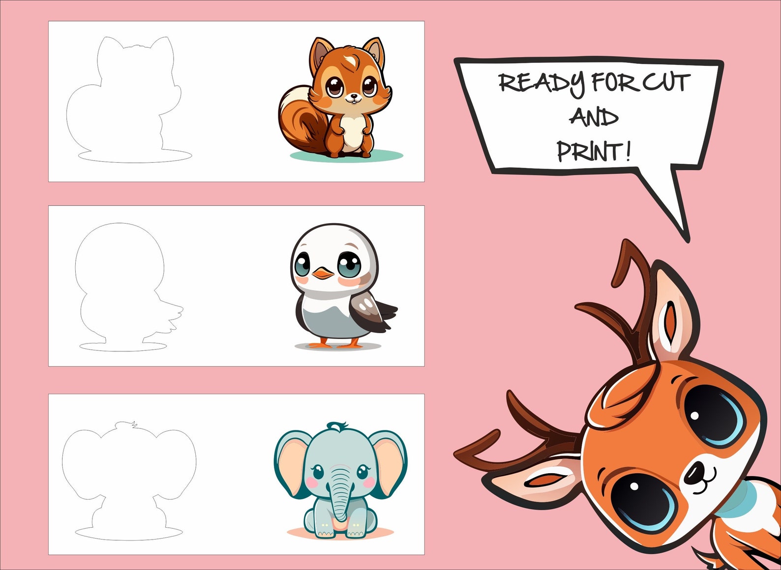 Cute Animals Svg Bundle, Animals Clipart, Svg Files for Cricut, Cute ...