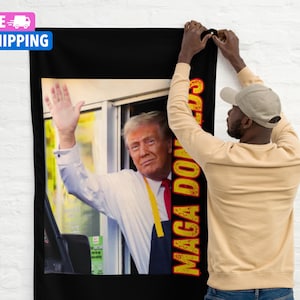 Funny Trump Banner McDonald Flag Pennsylvania Trump 2024 Tailgating Banner Trump 2024 Flag Trump Vance 2024 MAGA Trump Merch Trump ManCave