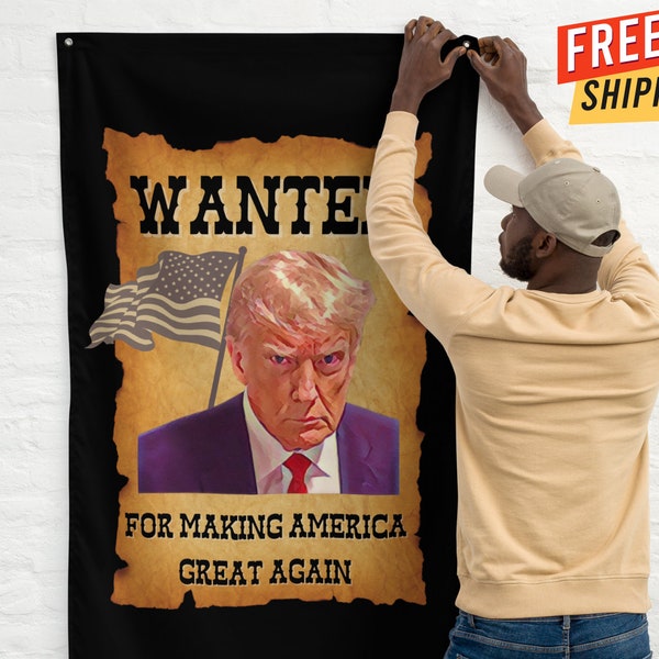 Donald Trump Mugshot Flag MAGA  Trump Flag Trump Not Guilty Wall Flag for Conservatives Republican Gift Banner Trump Legend Trump Finger