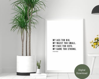 Cytat na ścianę, afirmacja na ścianę, Erykah Badu Lyric na ścianę, zabawny wydruk na ścianę. Różne rozmiary