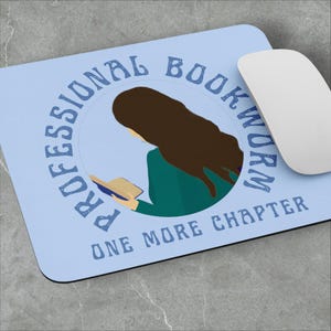 Professional Bookworm Mouse Pad | Cozy Reading Desk Accessory | Book Lover Gift | Bookish Office Decor for Readers & Writers