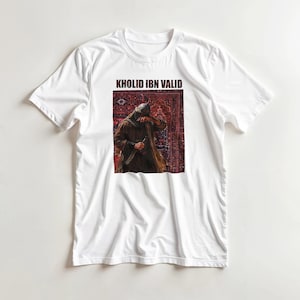 Khalid Ibn Walid T-Shirt, Islamic History Warrior Graphic Tee, Arabic Hero Illustration Shirt, Heavyweight Cotton Streetwear Gift for Him