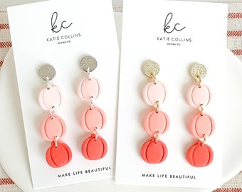 Handmade Ombre Pumpkin Dangle Earrings: Polymer Clay Halloween Jewelry