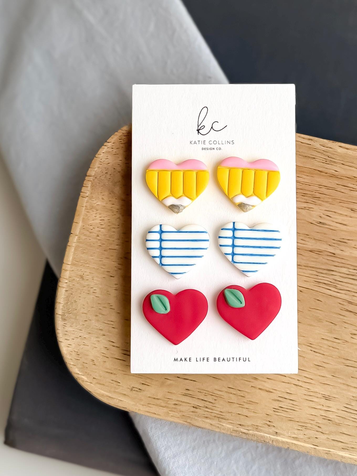 Teacher Stud Earrings Handmade Polymer Clay Gifts for Back to School