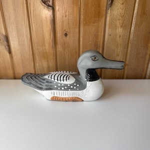 Vintage Wooden Handcarved and Handpainted Duck.  Wooden Loon.  Duck Decor.  Duck Enthusiast. Duck Collector. Duck Decoy.