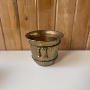 Vintage Brass Planter with Double Rope Tassel