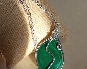 Necklace with Malachite stone set