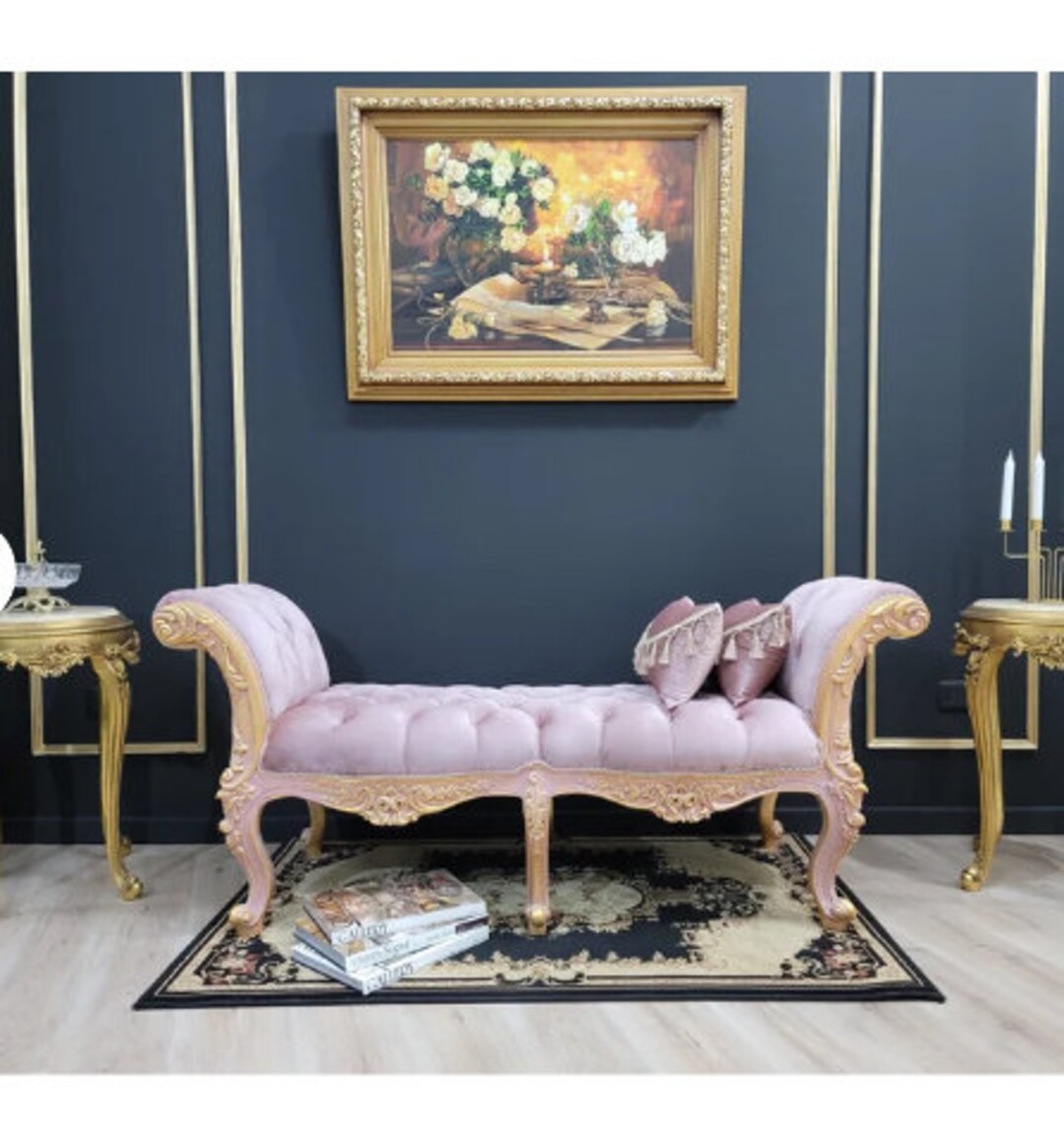 French Style Chaise Lounge/ Antique Gold Leaf Finish/hand Etsy