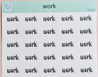 Work script planner sticker, functional planning