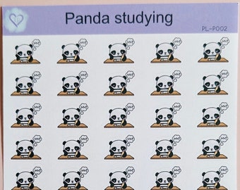 Panda Studying planner sticker, functional planning