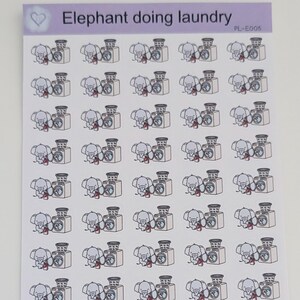 Plannersticker Elephant Doing Laundry, functionele planning