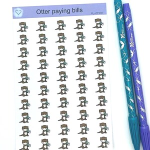 Naklejka planera „Otter Paying Bills”, planowanie funkcjonalne