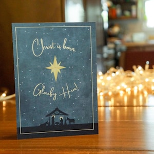 Cartões de Natal Ortodoxos Noite Estrelada (5 Pacotes de Cartões)
