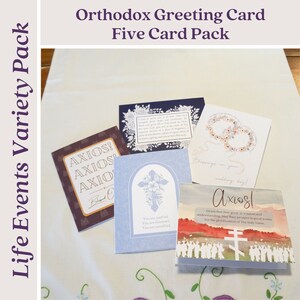 5 Card Variety Pack Orthodox Greeting Cards -Life Events Pack