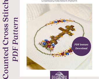 Patrón de punto de cruz contado PDF digital Vining Cross