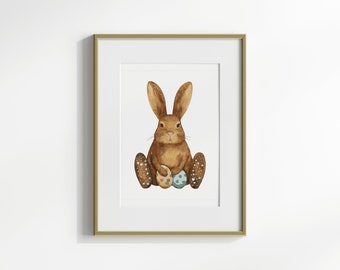 Easter Printable Wall Art, Easter Gift, Easter Digital Art, Easter Decoration, Easter Bunny Art, Spring Home Decor, Easter Print