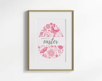 Easter Printable Wall Art, Easter Gift, Easter Digital Art, Easter Decoration, Easter Egg Art, Spring Home Decor, Easter Print