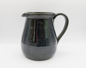 2000 Kenneth George Cole Pottery Sanford NC 6.5" Mirror Black Pitcher Vintage