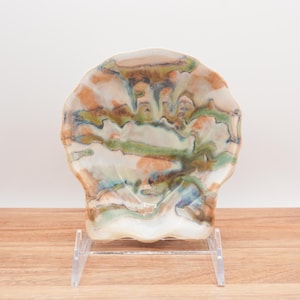 Vintage John Wisnewski (1938-2003) Studio Pottery Drip Glaze Shell Bowl Texas