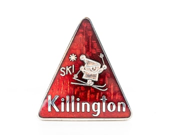 Vintage Killington Vermont Ski Resort Red Enamel Pin Skiing Souvenir Collectible