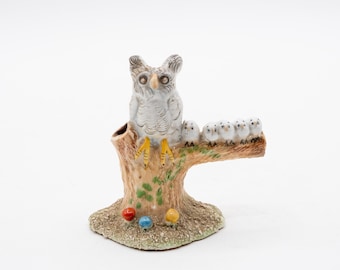 Vintage Basil Matthews Pottery Owl & Owlets Figurine