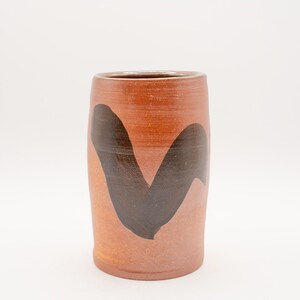 2005 Lees Signed NC Studio Pottery 6.25" Wood Fired Salt Glaze Vase or Utensil Holder