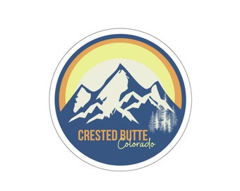 Waterproof Crested Butte Colorado Sticker, Custom Vinyl Snowboard Sticker, Gift for Snowboarders & Skiers