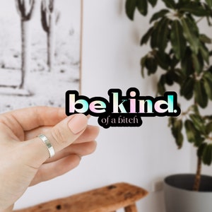 Adesivi "Be Kind of a Bitch", divertenti adesivi sarcastici per bottiglie d'acqua, adesivi in vinile lucido colorato, decorazioni per Kindle