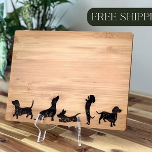Dachshund Cutting Board, Personalized Bamboo Board, Gift for Weiner Dog Lovers