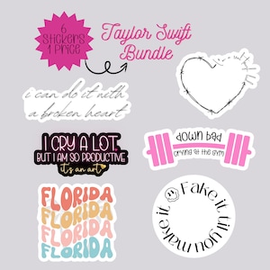 Pacote de adesivos TTPD, adesivos da Taylor Swift, Departamento de Poetas Torturados, produtos da Taylor Swift, turnê ERAs, pacote com 6 adesivos