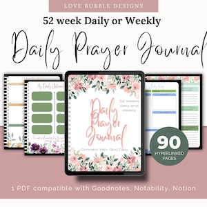 Digital Faith Journal, Prayer Journal, Bible Study Planner, Sermon Notebook, Scripture Notebook, Hyperlinked for GoodNotes, Instant Download