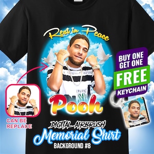 Airbrush Memorial Shirt, Custom Photo Remembrance Shirt, Bereavement Gift, Personalized Picture, Rest In Peace Shirt