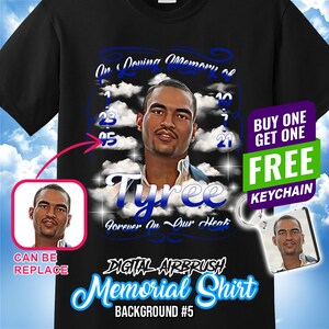 Airbrush Memorial Shirt, Custom Photo Remembrance Shirt, Bereavement Gift, Personalized Picture, Rest In Peace Shirt