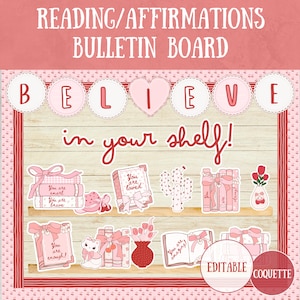 Lesen Bulletin Board Kit Bibliothek Bulletin Board Kit Lesen Bücher Bulletin Board Lesen Ecke Dekor Affirmation Station Motivation