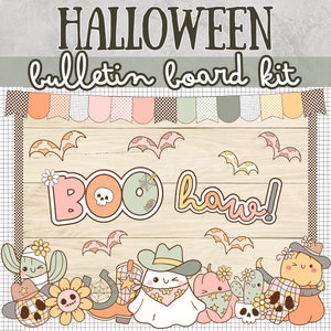 Western Halloween Bulletin Board Kit October Fall Bulletin Board Autumn Bulletin Board Halloween Cowboy Desert Rodeo Country Ranch Groovy