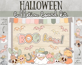 Western Halloween Bulletin Board Kit October Fall Bulletin Board Autumn Bulletin Board Halloween Cowboy Desert Rodeo Country Ranch Groovy
