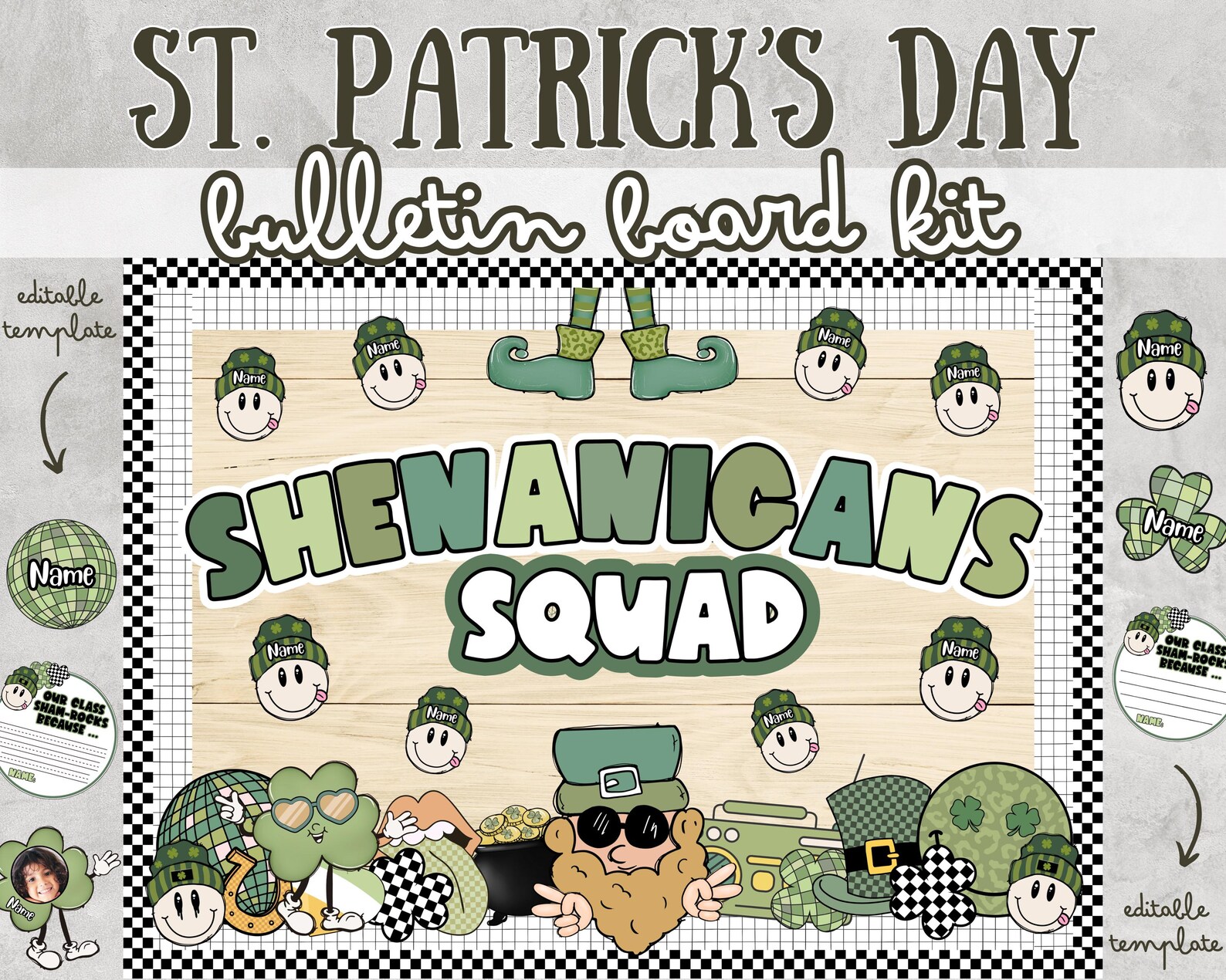 St. Patrick's Day Bulletin Board Ideas Spring March Bulletin Board Kit ...