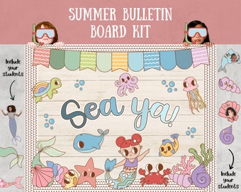 End of the Year Bulletin Board Kit Summer Bulletin Board Kit May Bulletin Board Kit June Classroom Decor Groovy Poster Diving into Summer