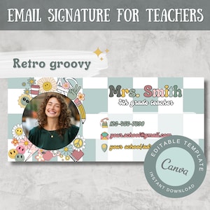 Email Signature Teacher email Signature template Teacher email signature Canva Template email Teacher Signature gmail email Signature